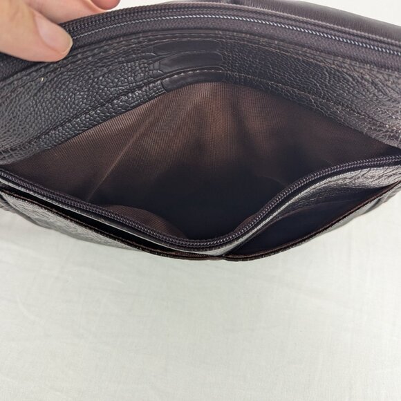 Nas Bag Purse Shoulder Bag Crossbody Brown Alligator Snakeskin Pattern Vtg 80s - Picture 7 of 12